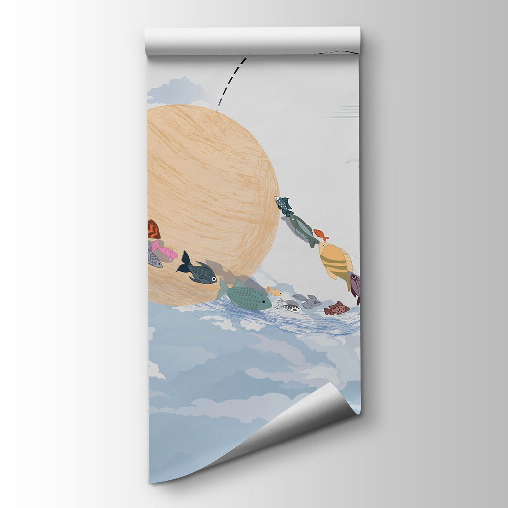 Astronaut rybaří u planet — zobrazení produktu