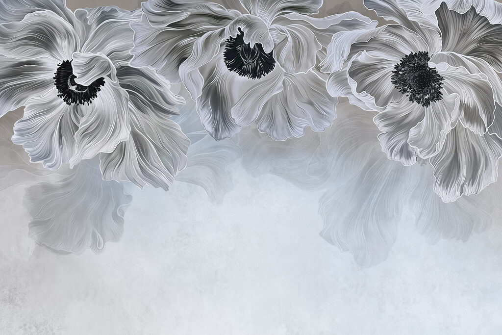 Květy s tmavými srdci — celý design