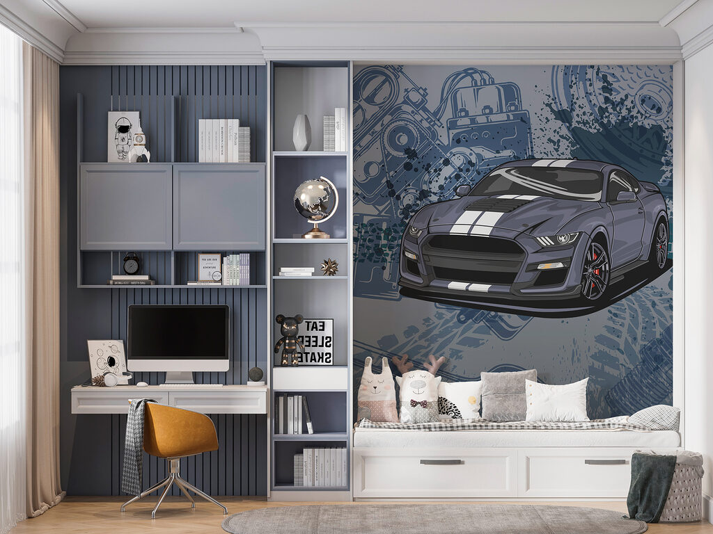 Sportovní auto mezi výkresy — interiér 3
