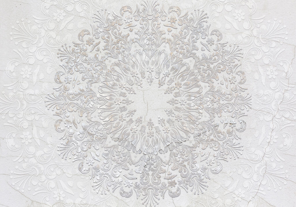 Bílý reliéfní ornament — celý design