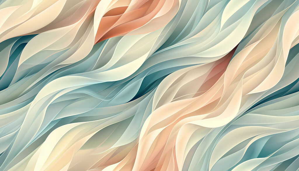 Pastelové listy jako stuhy — celý design
