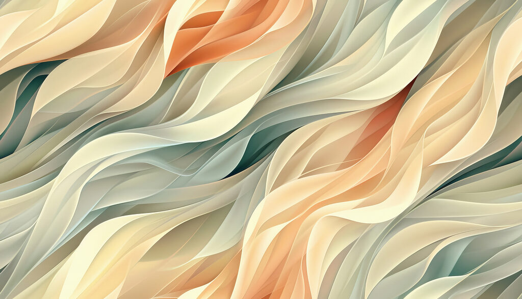 Pastelové listy jako stuhy — celý design