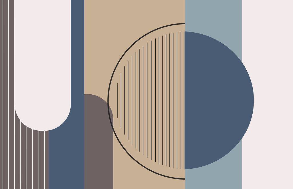Kruh mezi barevnými pruhy — celý design