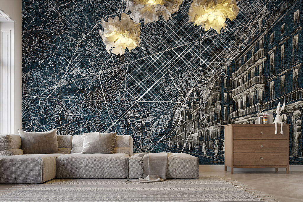 Mapa města a fasády — interiér 3