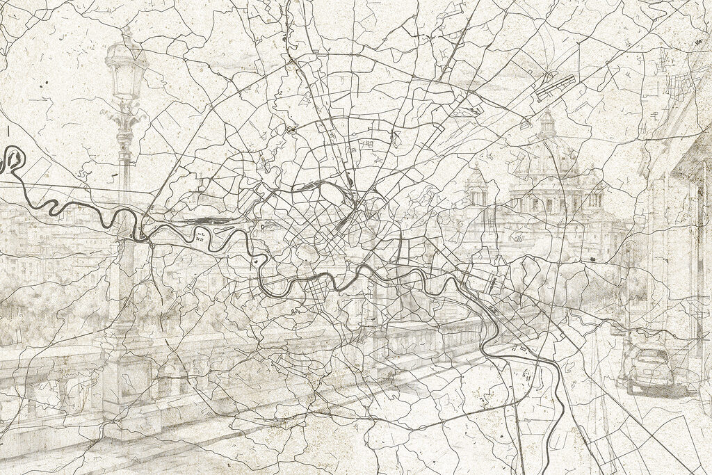 Městská mapa s řekou — celý design