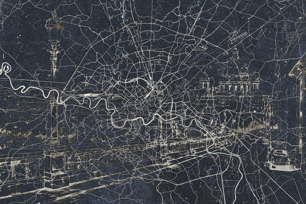 Městská mapa s řekou — celý design