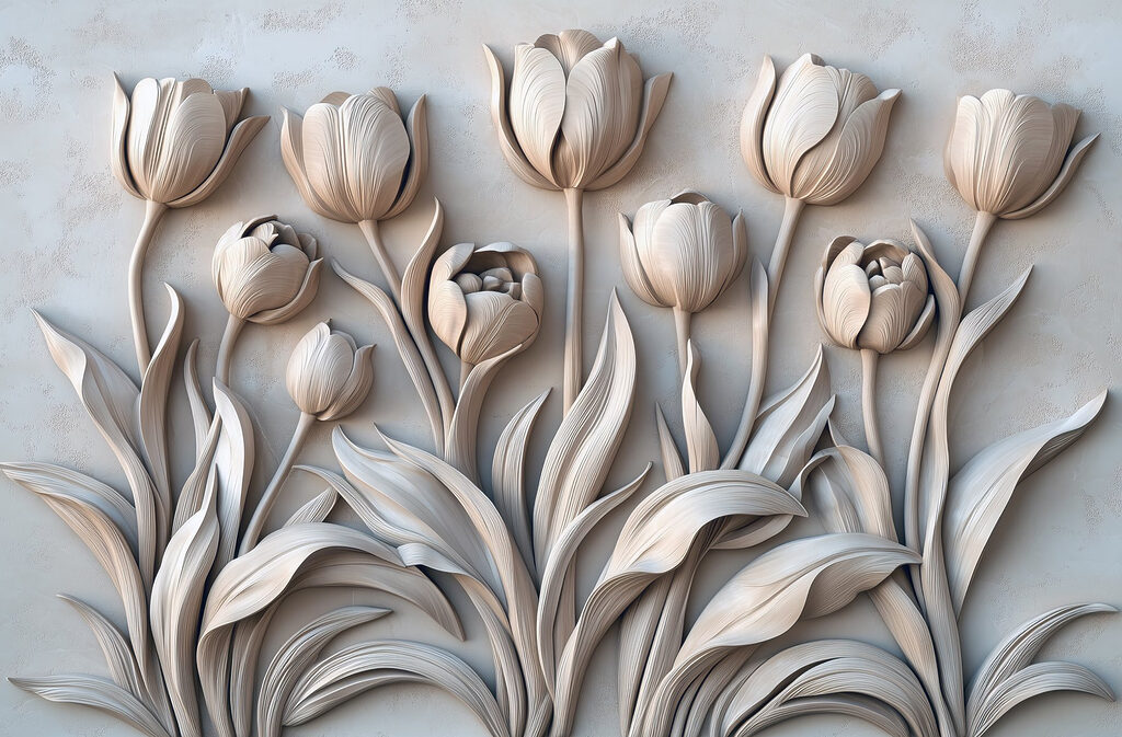 Tulipány na dlouhých stoncích — celý design