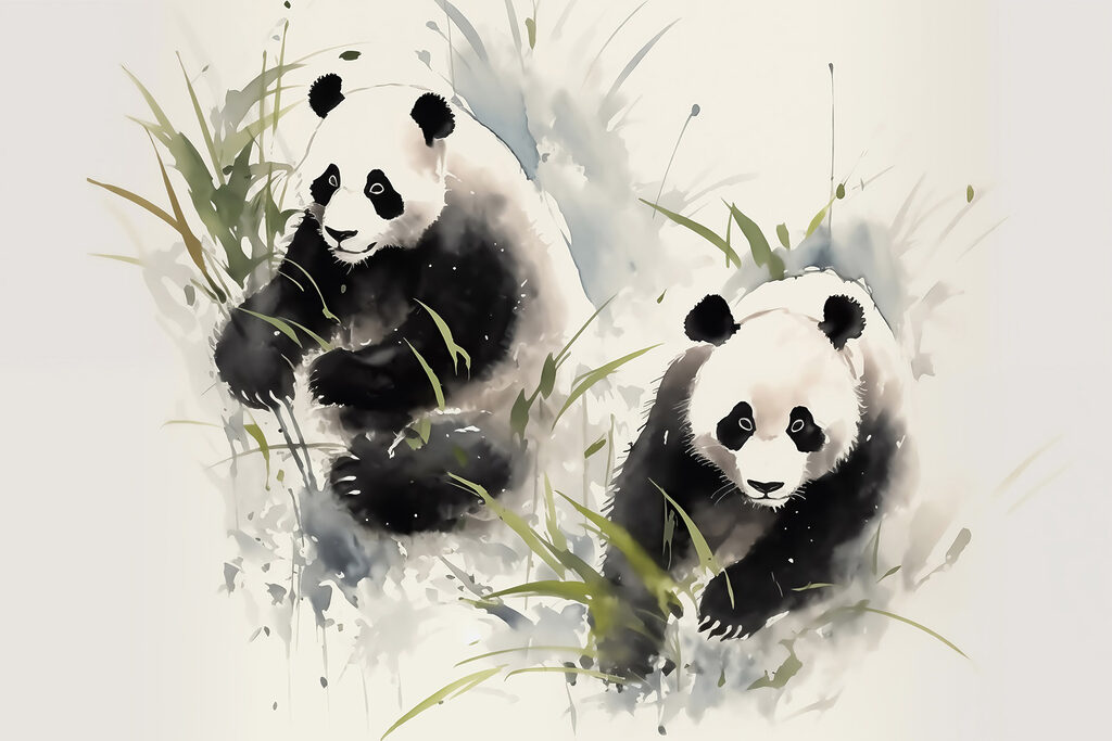 Pandy mezi bambusem — celý design