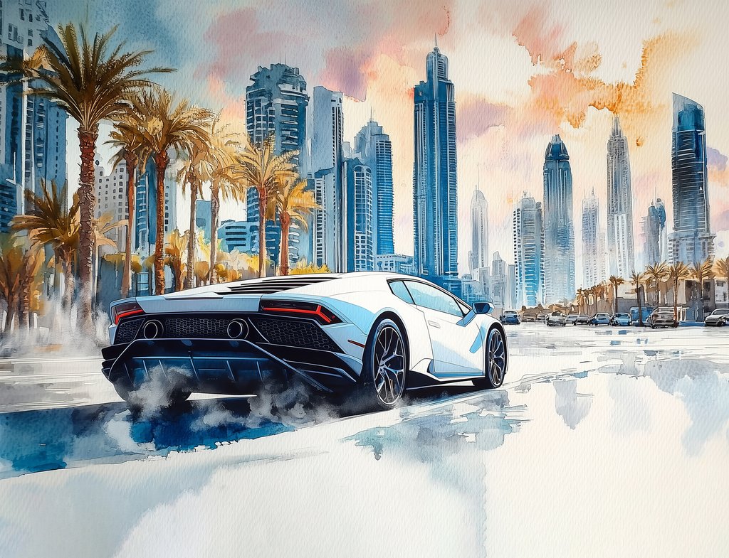 Bílé sportovní auto — celý design