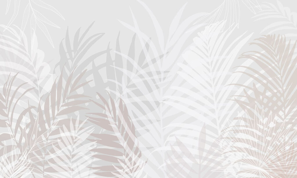 Bílé palmové listy — celý design