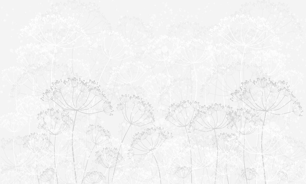 Kreslené okoličnaté květy — celý design