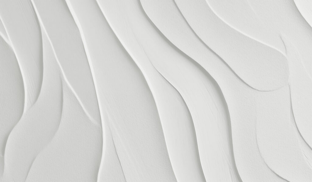 Bílé linie stékají dolů — celý design