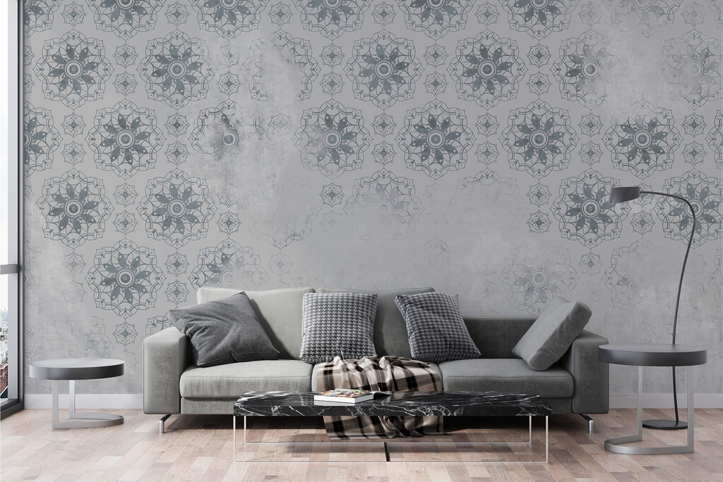 Kulaté květinové ornamenty — interiér 1