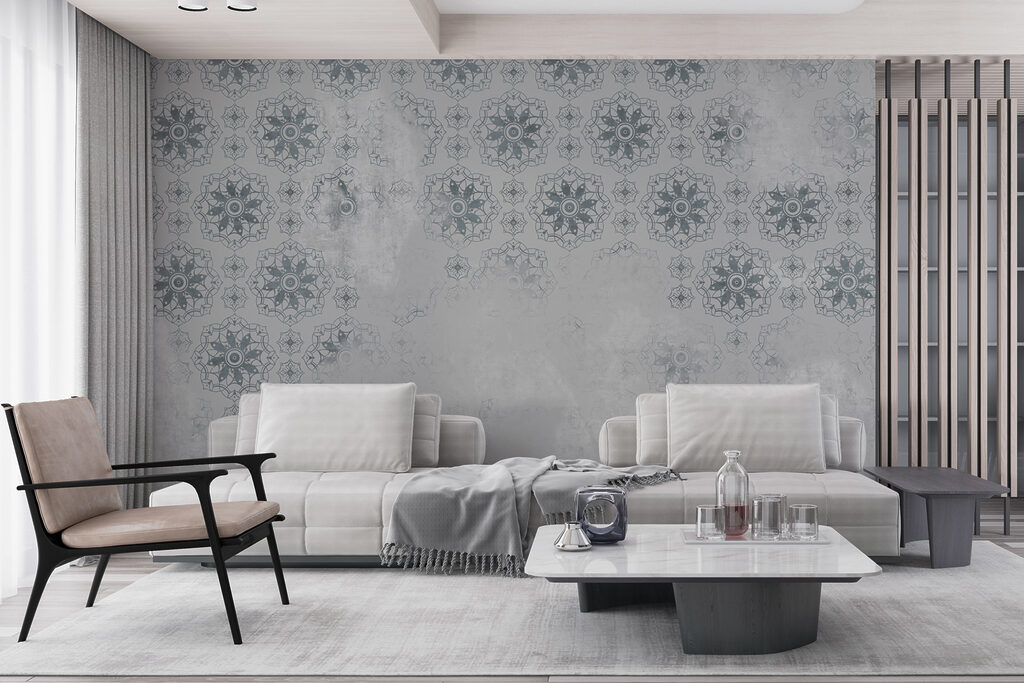 Kulaté květinové ornamenty — interiér 2