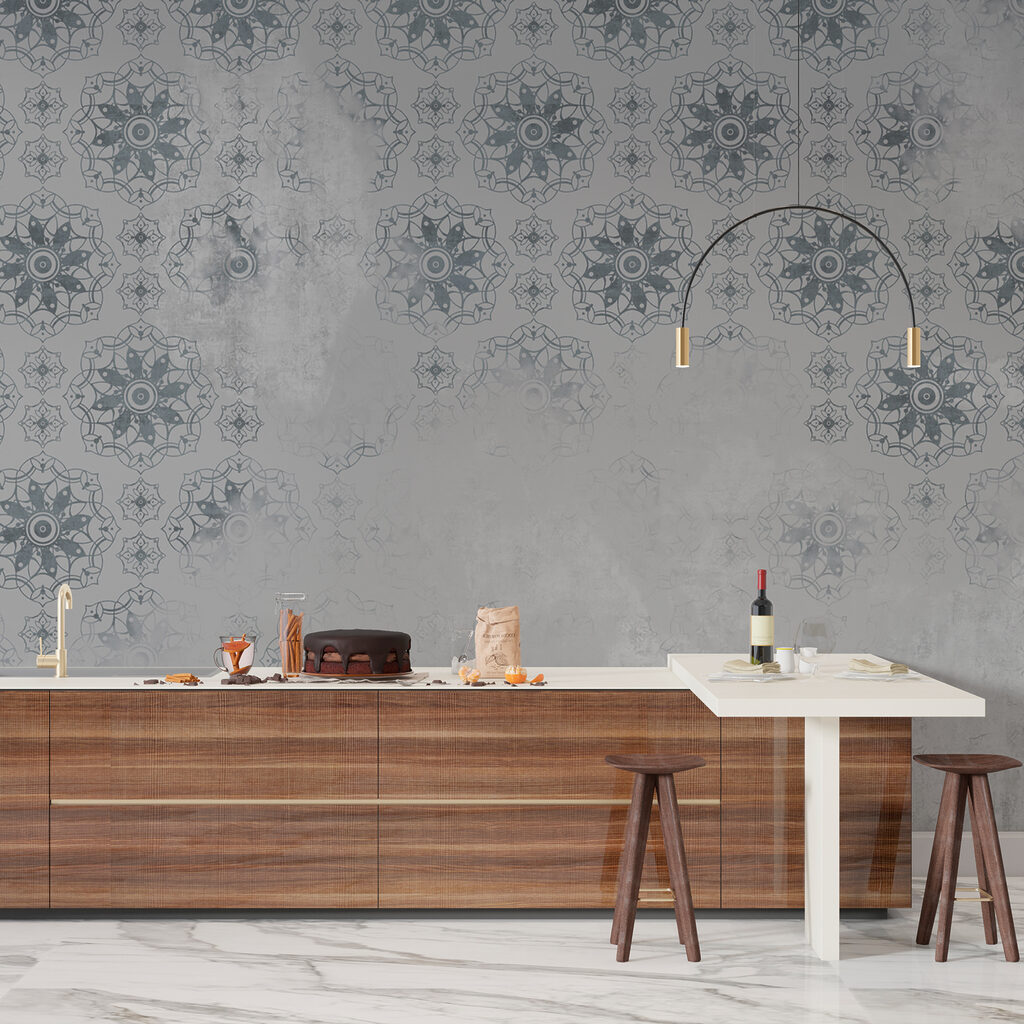 Kulaté květinové ornamenty — interiér 4