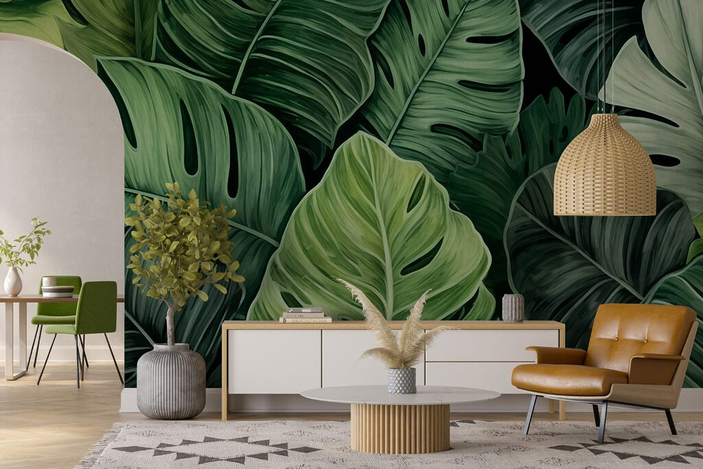 Monstera v listové klenbě — interiér 1