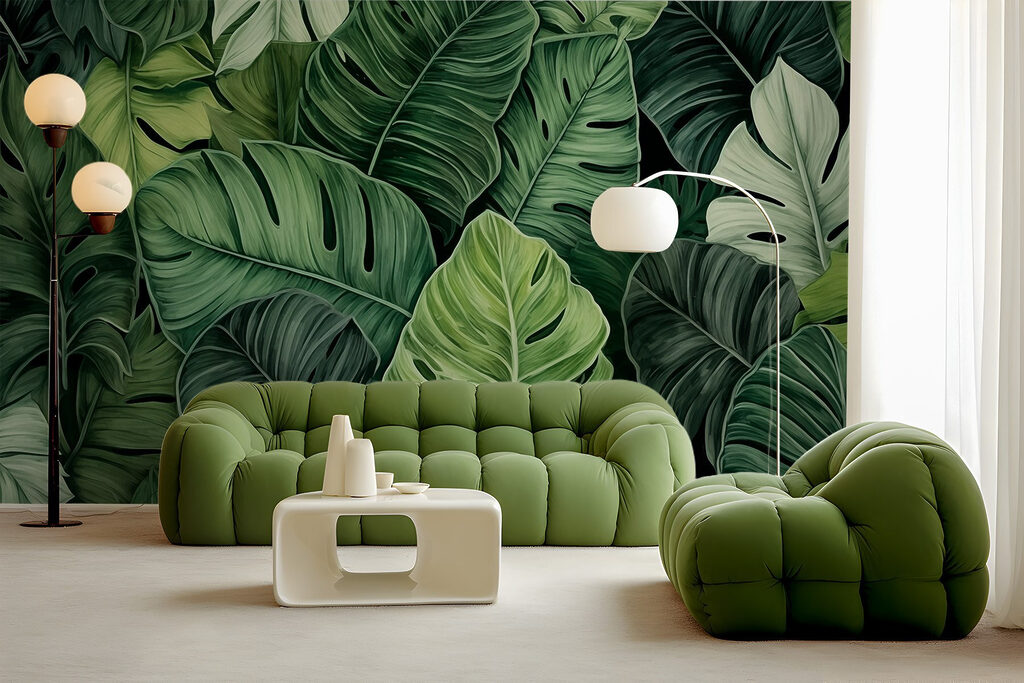 Monstera v listové klenbě — interiér 2