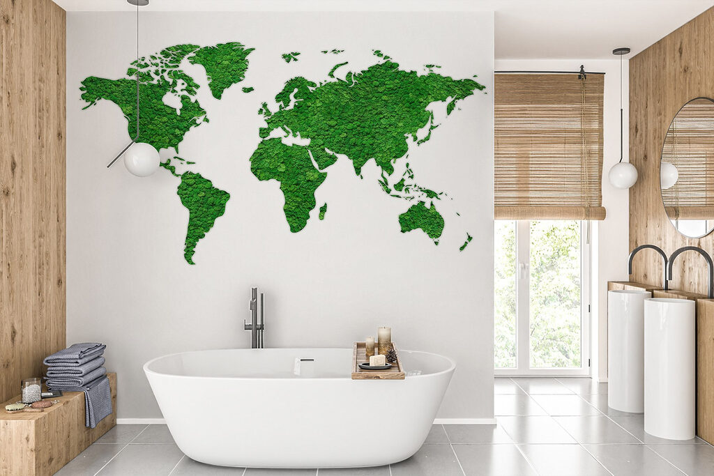Mapa světa s texturou — interiér 4