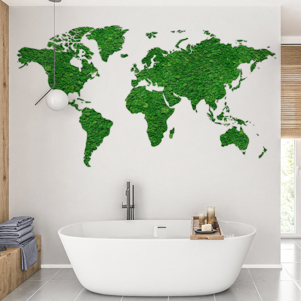 Mapa světa s texturou — interiér 5