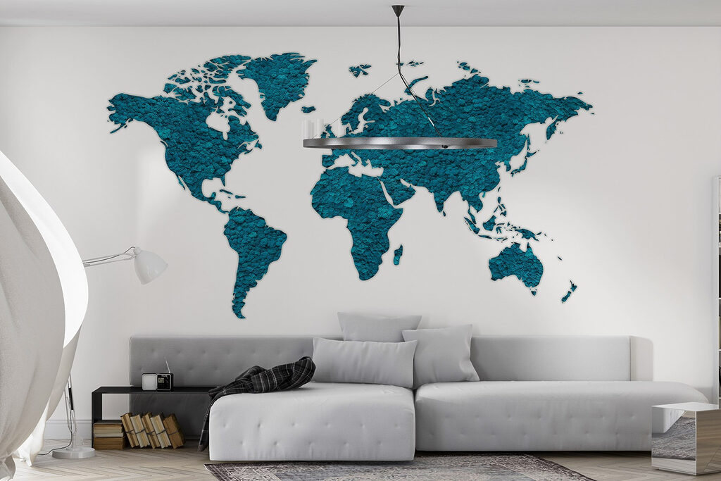 Mapa světa s texturou — interiér 2