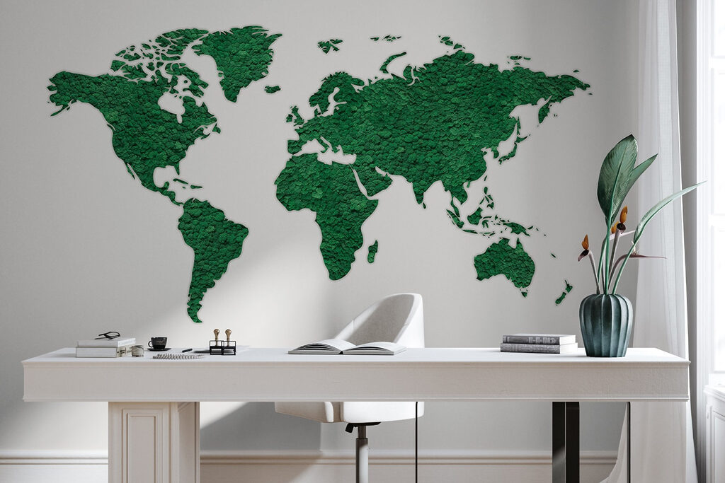 Mapa světa s texturou — interiér 5