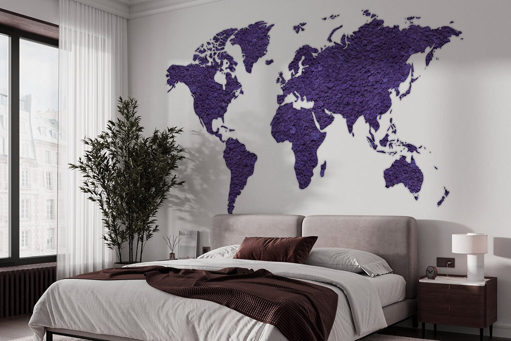 Mapa světa s texturou — interiér 1