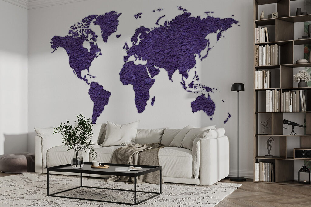 Mapa světa s texturou — interiér 2