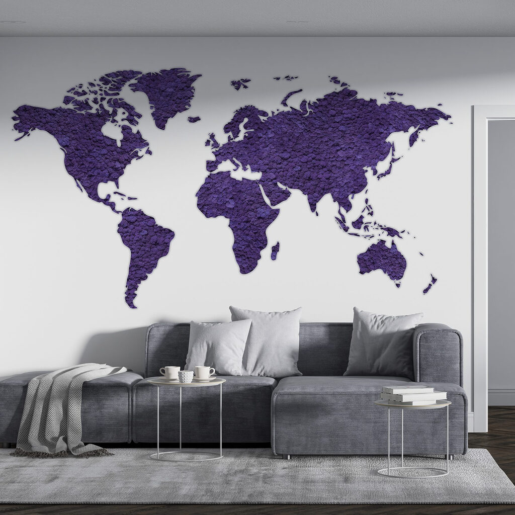 Mapa světa s texturou — interiér 3