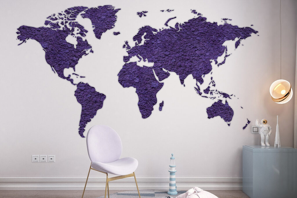 Mapa světa s texturou — interiér 4