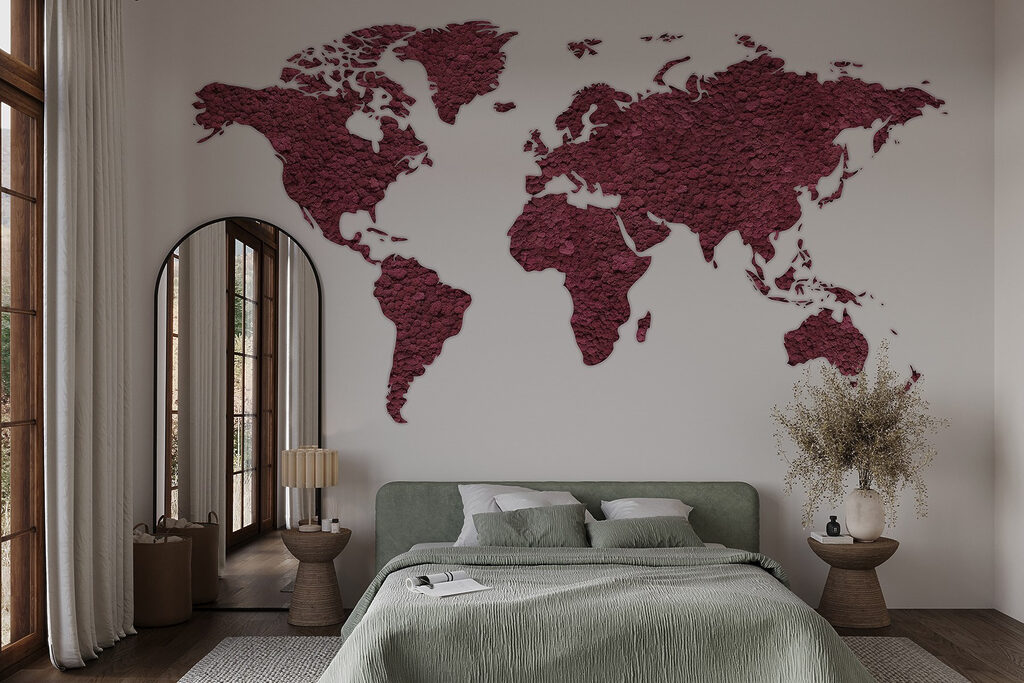 Mapa světa s texturou — interiér 2