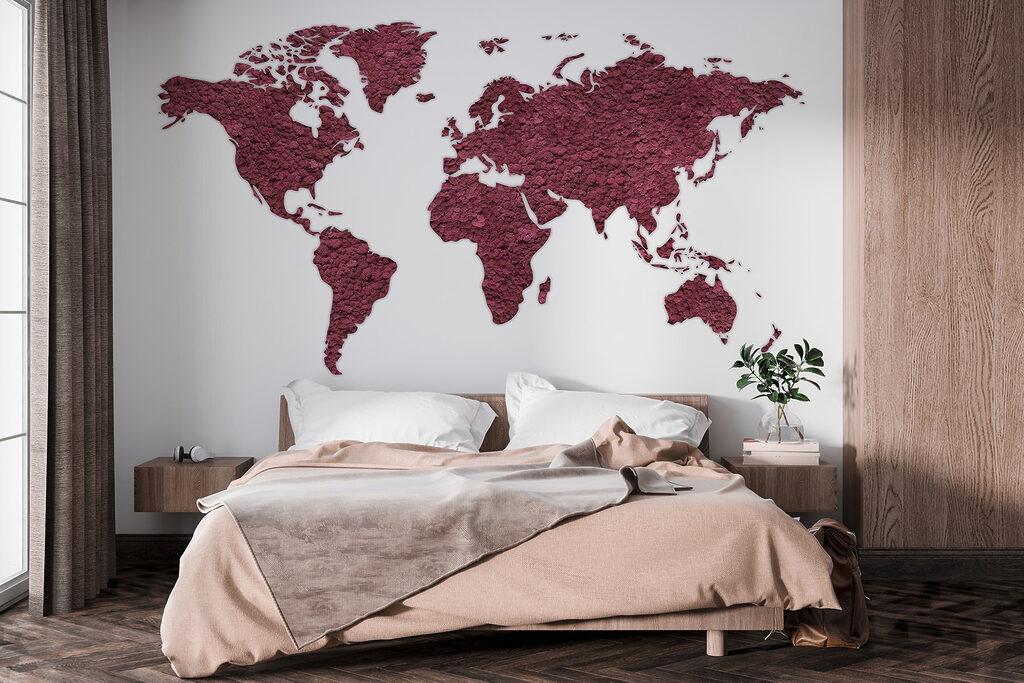 Mapa světa s texturou — interiér 3