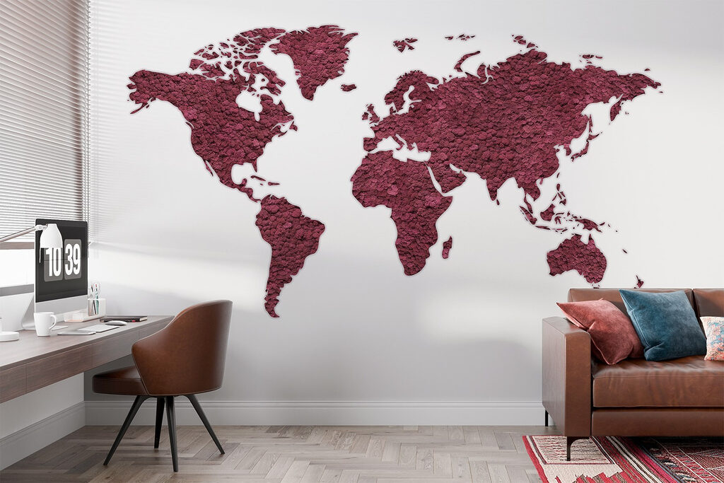 Mapa světa s texturou — interiér 5