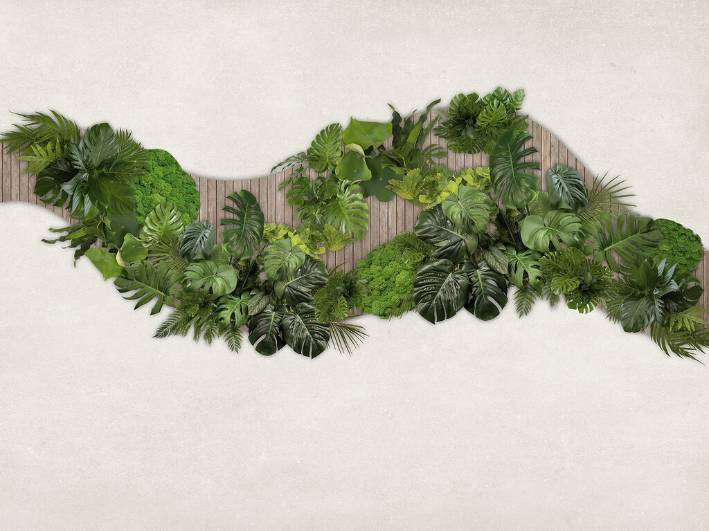Zelený pás rostlin — celý design