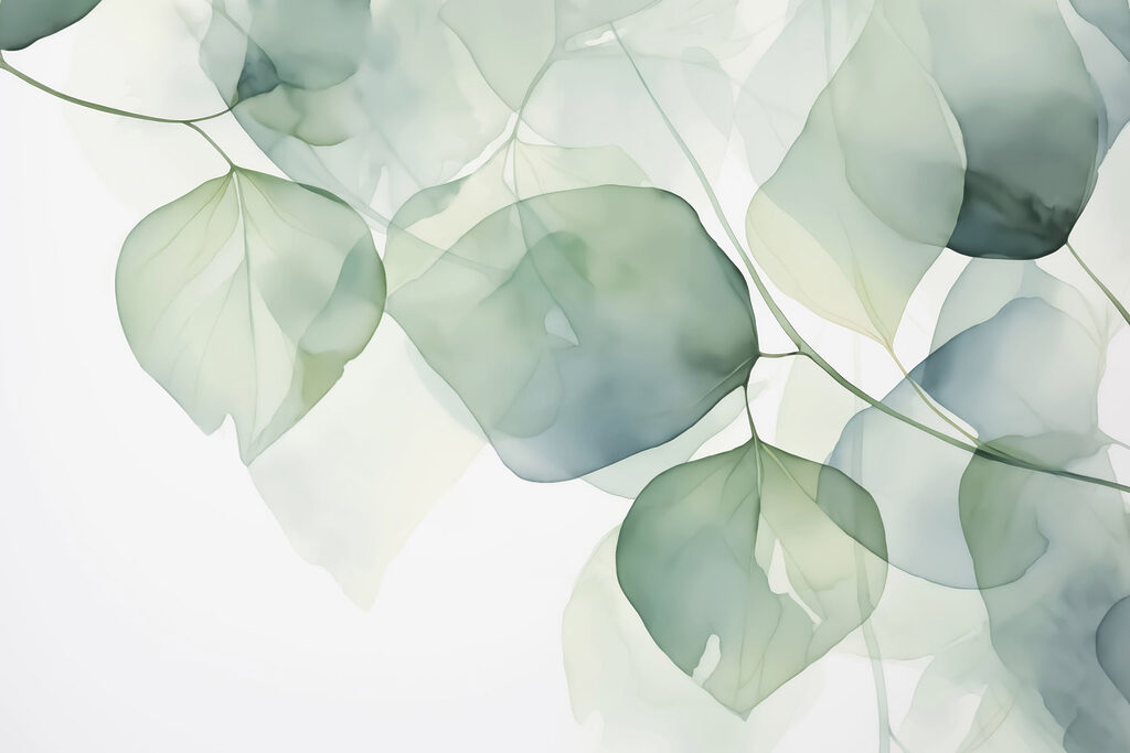 Kulaté průsvitné listy — celý design