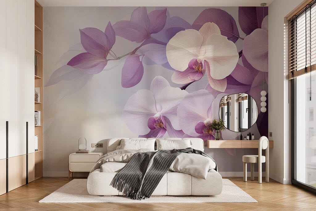 Orchideje mezi fialovými listy — interiér 1