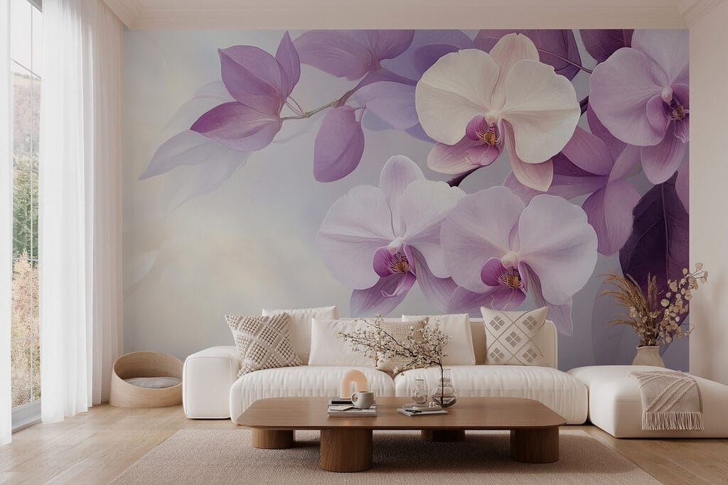Orchideje mezi fialovými listy — interiér 4