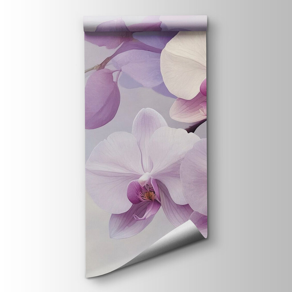 Orchideje mezi fialovými listy — zobrazení produktu