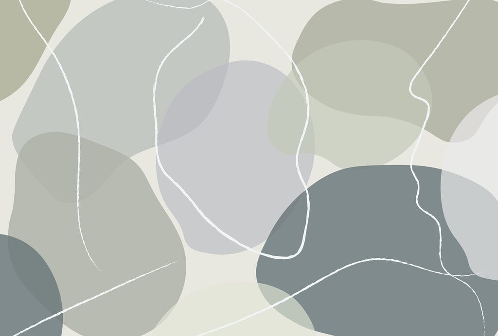 Oblázky s bílými liniemi — celý design