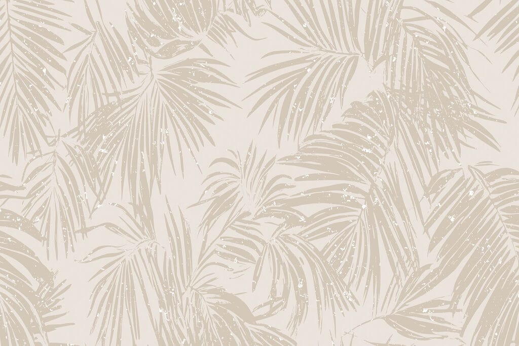 Palmy jako béžové siluety — celý design