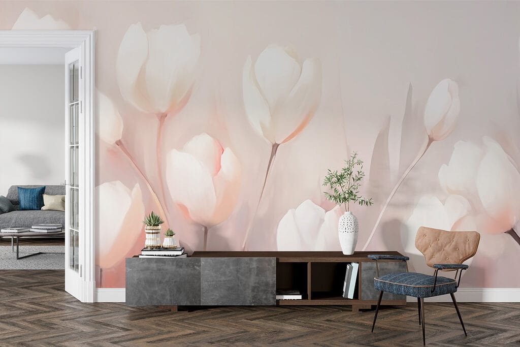 Světlé tulipány — interiér 1