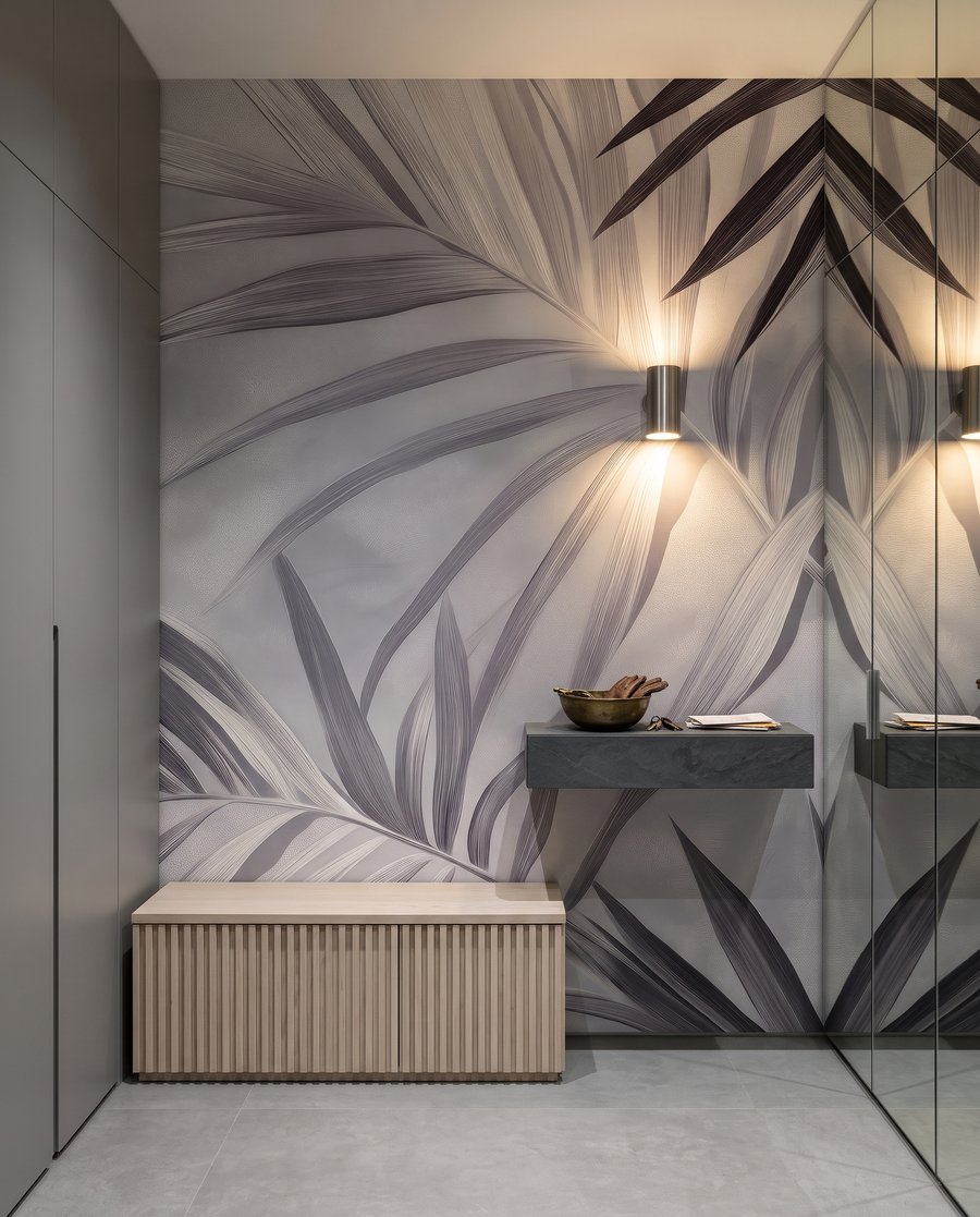 Palmové listy se kříží — interiér 6