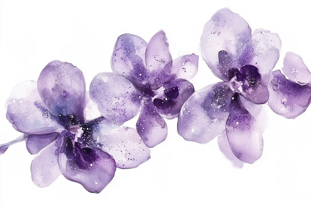 Orchideje v akvarelu — celý design