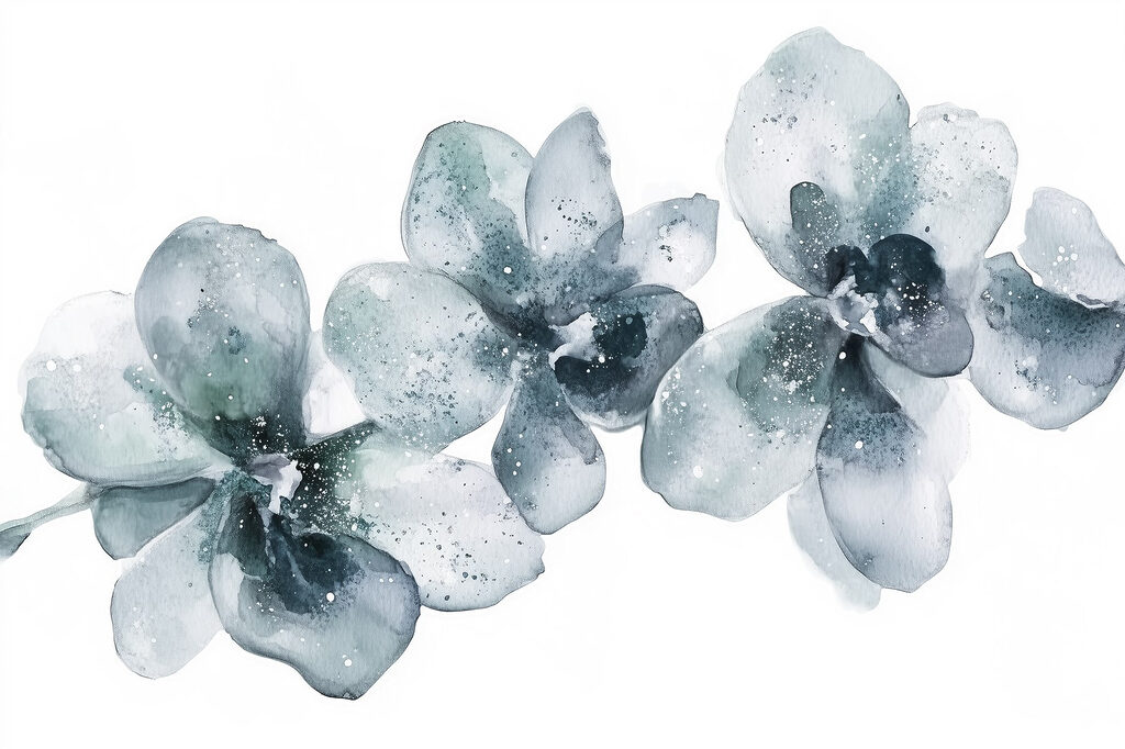 Orchideje v akvarelu — celý design