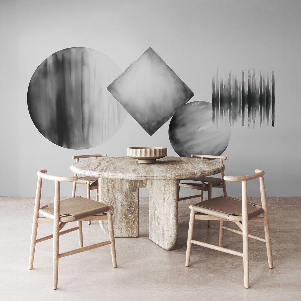 Šedé geometrické tvary — interiér 2