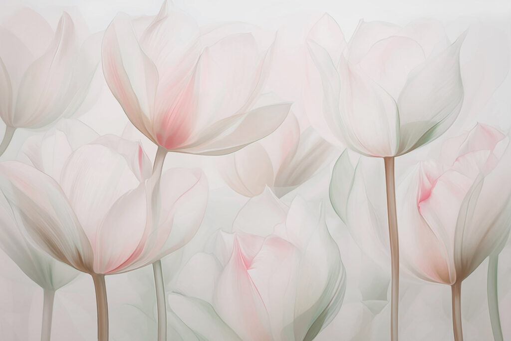 Jemné tulipány — celý design