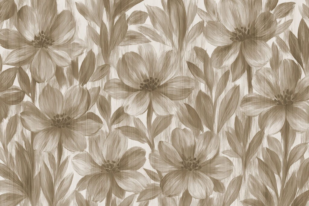 Velké květy a listy — celý design