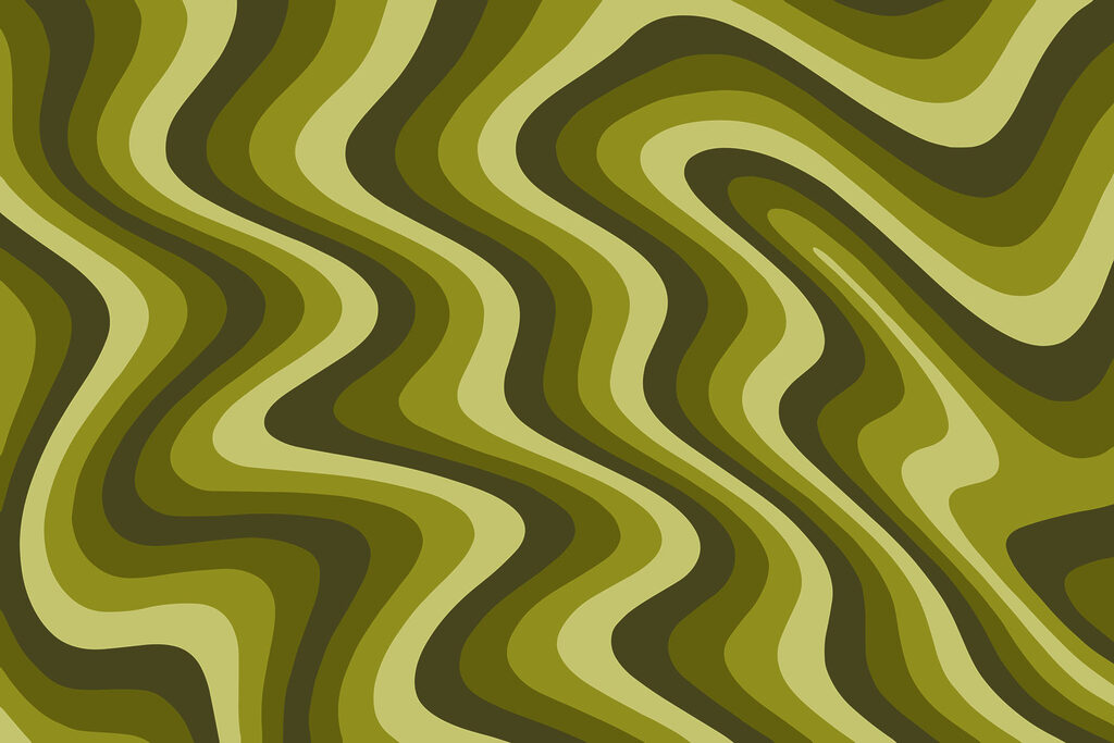 Klikaté vlnité pruhy — celý design