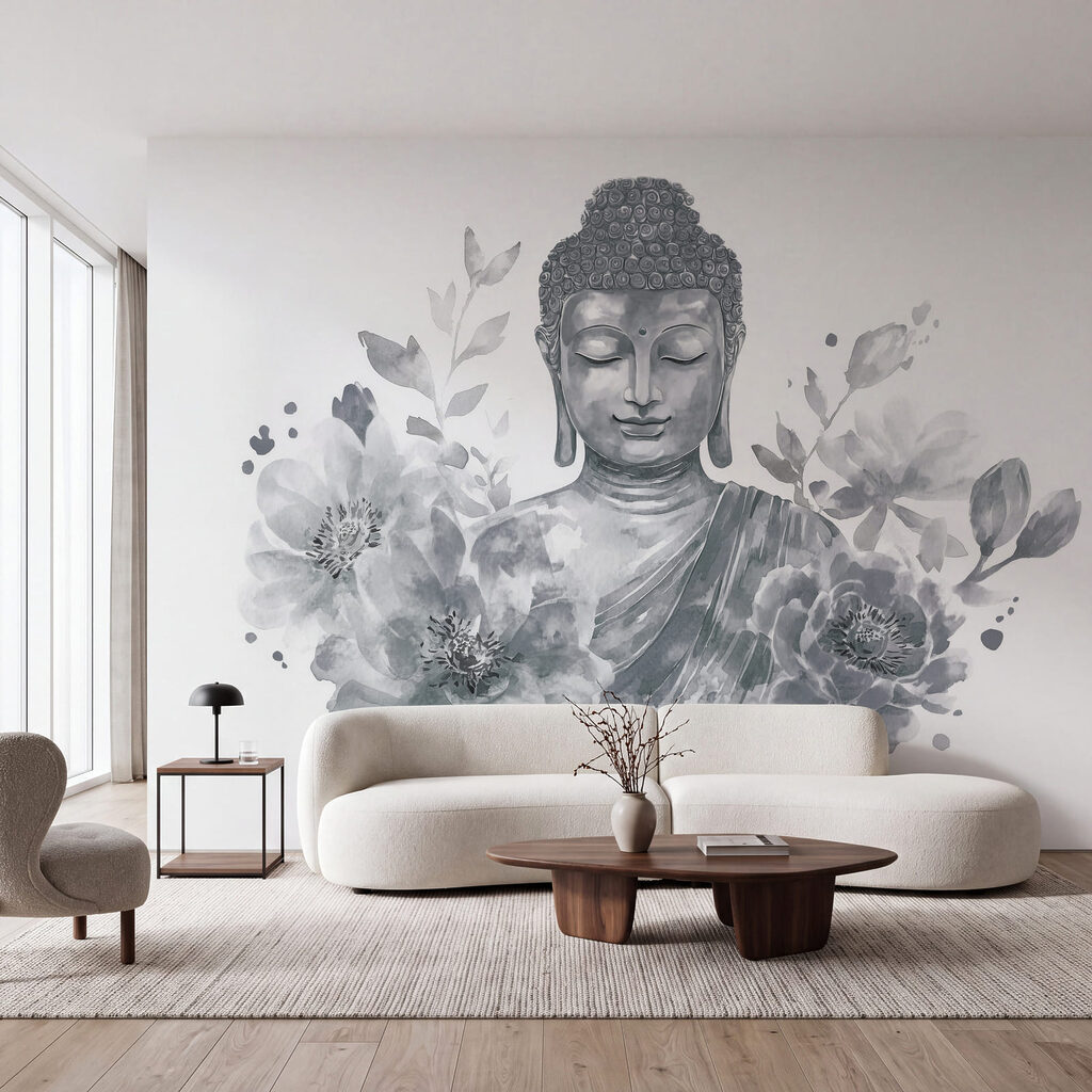 Buddha mezi plnými květy — interiér 1