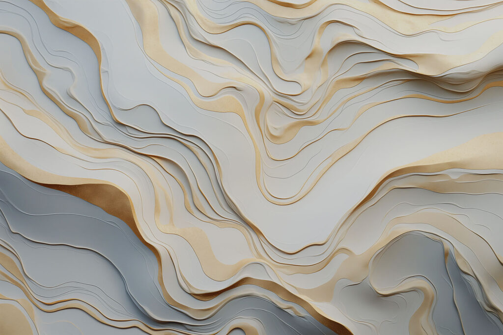 Vlnité vrstvy, světlé okraje — celý design