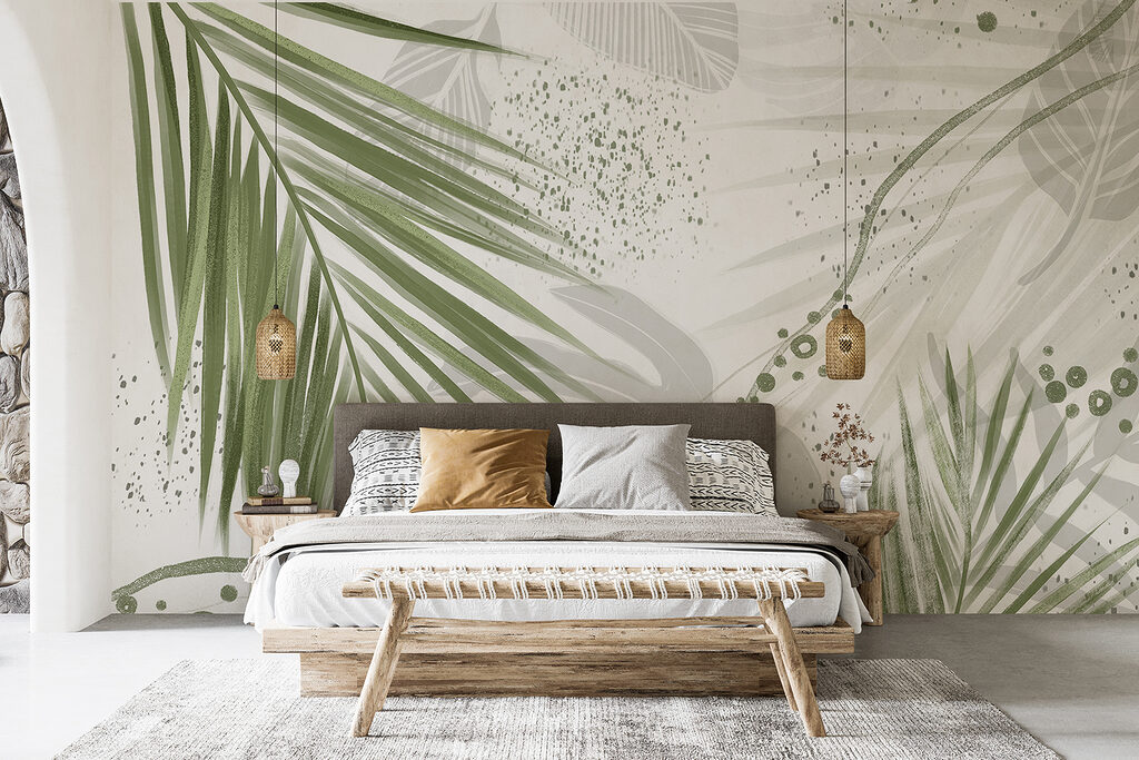 Palmové listy s tečkami v interiéru